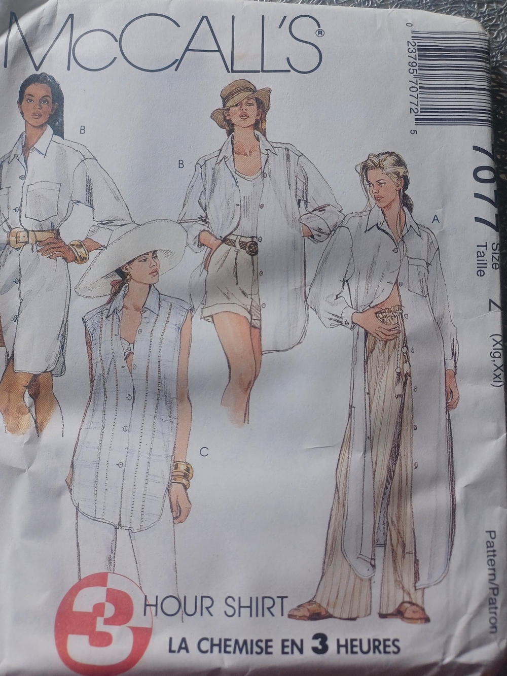 McCall's PATTERN Size Xlg, Xxlg 3 HOUR Shirt